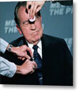 Richard Nixon Prepping For Television Metal Print