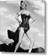 Rita Hayworth Dancing With Skirt Raised Metal Print