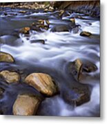 River Flowing Over Rocks, Virgin River Metal Print