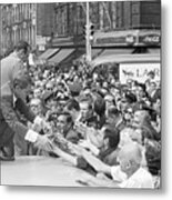 Robert Kennedy Campaigning In Little Metal Print