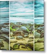 Rock Sea Sky Triptych Metal Print