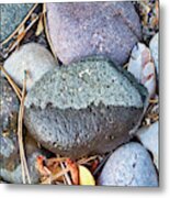Rocks With Overtones Of Purple And Blue Metal Print