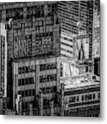 Roof Top Architecture Nyc Bw Metal Print