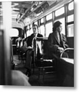 Rosa Parks Riding The Bus Metal Print