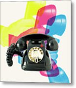 Rotary Dial Phone Metal Print