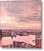 Rotterdam Sunset Panorama Metal Print
