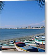 Rowboats On Beach In Mazatlan Metal Print