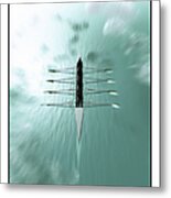 Rowing Boat With A Four Person Rowing Metal Print
