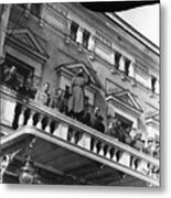 Russian Revolutionists Stand On Balcony Metal Print