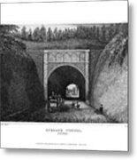 Ryegate Tunnel, Surrey, 1829.artist J Metal Print