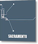 Sacramento Subway Map Metal Print