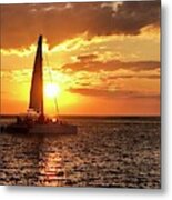 Sailboat Sunset Captiva Island Florida Metal Print