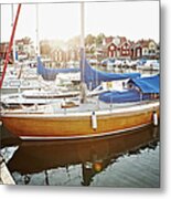 Sailing Boats At Marina Metal Print