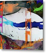 San Francisco Bridge Abstract I Metal Print