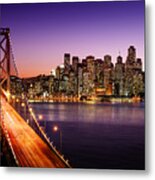 San Francisco Skyline And Bay Bridge Metal Print