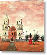 San Xavier Mission Del Bac Mother And Child Metal Print