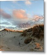 Sand Dunes And Clouds Metal Print