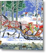 Santa's Sleigh Ride Metal Print