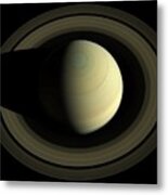 Saturn's North Pole And Rings Metal Print