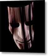 Scary Face Mask With Hair Over Face Metal Print