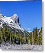 Scenic View Of Snowy Mountain, Canada Metal Print