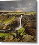 Scenic Waterfalls-iceland Metal Print