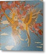 Scissortails In Cherry Blossoms Metal Print