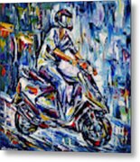Scooter Driver Metal Print