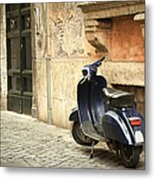 Scooter Scene In Rome, Italy Metal Print