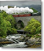 Scotlands Steam Train And Landscape Metal Print