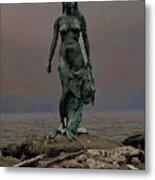 Seal Woman Statue Metal Print