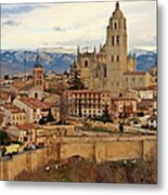 Segovia Cathedral In Autumn. Segovia Metal Print
