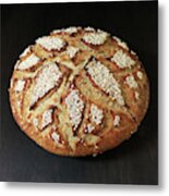 Sesame Seed Flower Scored Sourdough 2 Metal Print