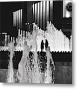 Shadows On The Water - Black And White Metal Print