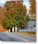 Shaker Road In Canterbury New Hampshire Metal Print