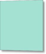 Pastel Aquamarine Blue Green Solid Color Hue Shade Metal Print