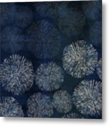 Shibori Sea Urchin Burst Pattern Dark Denim Metal Print
