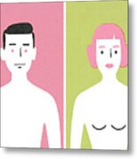 Shirtless Man And Woman Metal Print