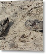 Shoes In The Sand Metal Print