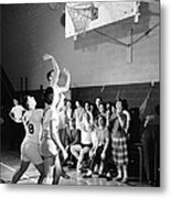 Shooting Hoops Metal Print