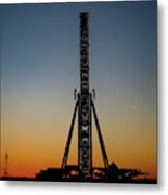 Silhouette Of A Ferris Wheel Metal Print