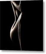 Silhouette Of Nude Woman Metal Print