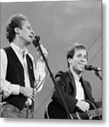 Simon And Garfunkel Performing On Stage Metal Print