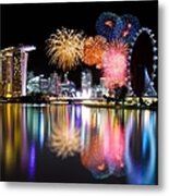 Singapore Countdown 2012 Firework Metal Print