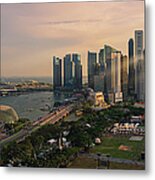 Singapore Skyline Panoramic View Metal Print