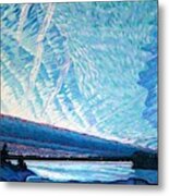 Singleton Winter Contrails Cirrus And Deformation Metal Print