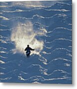 Skier Participating In Freestyle Skiing Metal Print