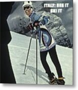 Skiing In Italy Sports Illustrated Cover Metal Print