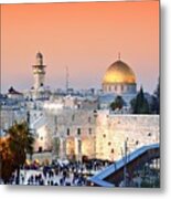 Skyline Of The Old City At He Western Metal Print