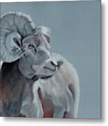 Slate Blue Ram Metal Print